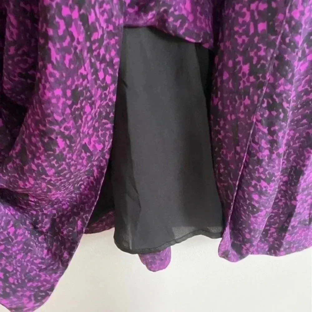 Rebecca Taylor Purple and Black Silk Dress